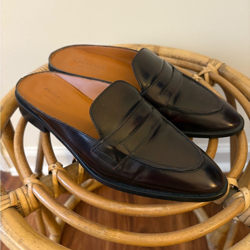Everlane Modern Penny Loafer mule burgundy
